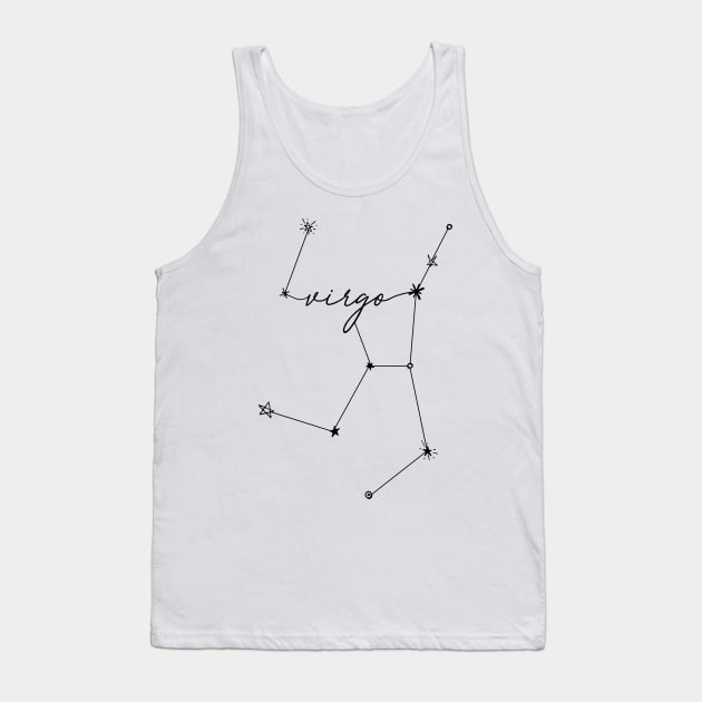 Virgo Constellation Zodiac Drawing Sticker Tank Top by aterkaderk